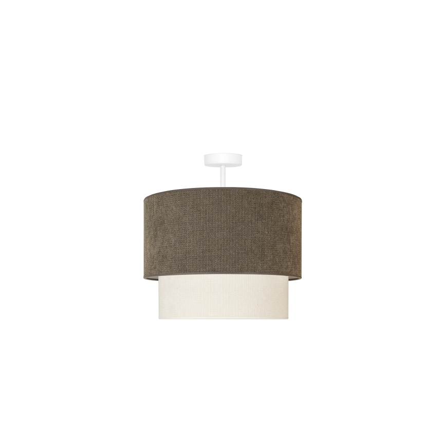 Duolla - Полилей за повърхностен монтаж CORDUROY 1xE27/15W/230V Ø 40 см кафяв/кремав
