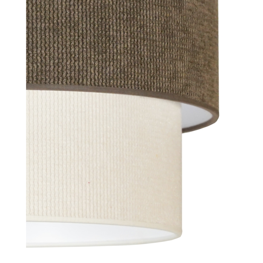 Duolla - Полилей за повърхностен монтаж CORDUROY 1xE27/15W/230V Ø 40 см кафяв/кремав