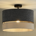 Duolla - Полилей за повърхностен монтаж DOUBLE 1xE27/15W/230V Ø 40 см сив