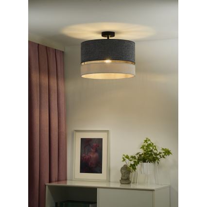 Duolla - Полилей за повърхностен монтаж DOUBLE 1xE27/15W/230V Ø 40 см сив