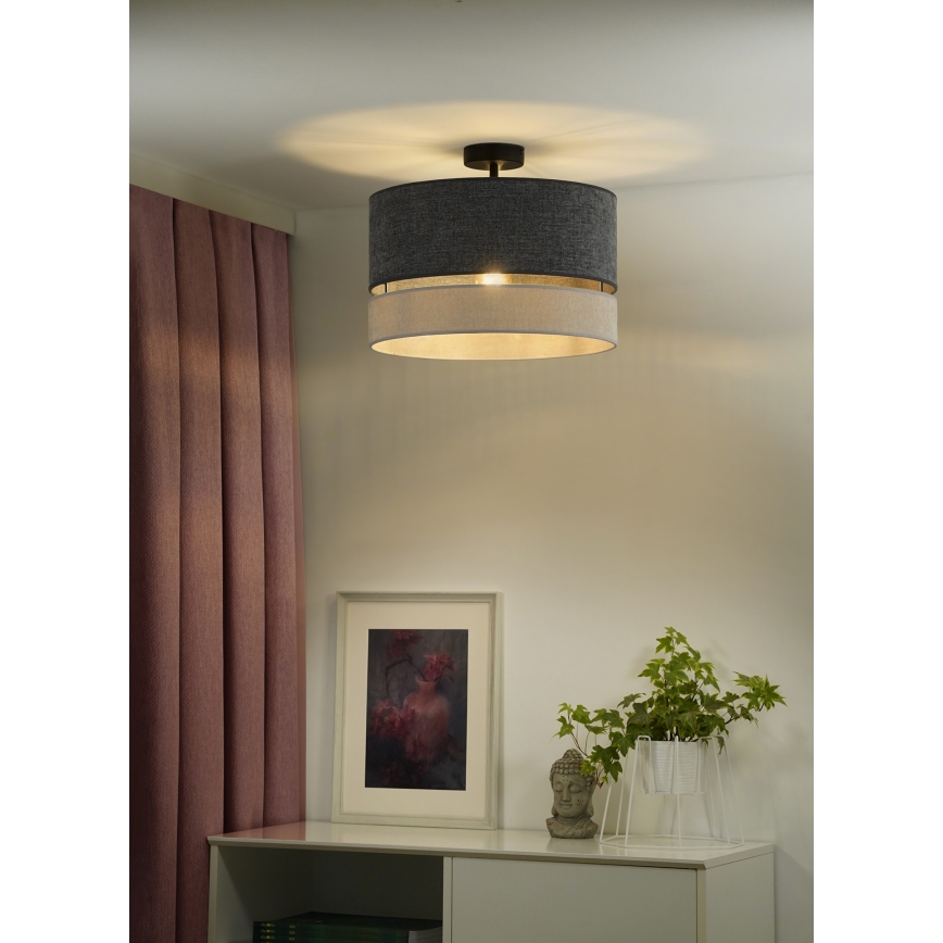 Duolla - Полилей за повърхностен монтаж DOUBLE 1xE27/15W/230V Ø 40 см сив