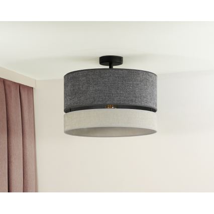 Duolla - Полилей за повърхностен монтаж DOUBLE 1xE27/15W/230V Ø 40 см сив