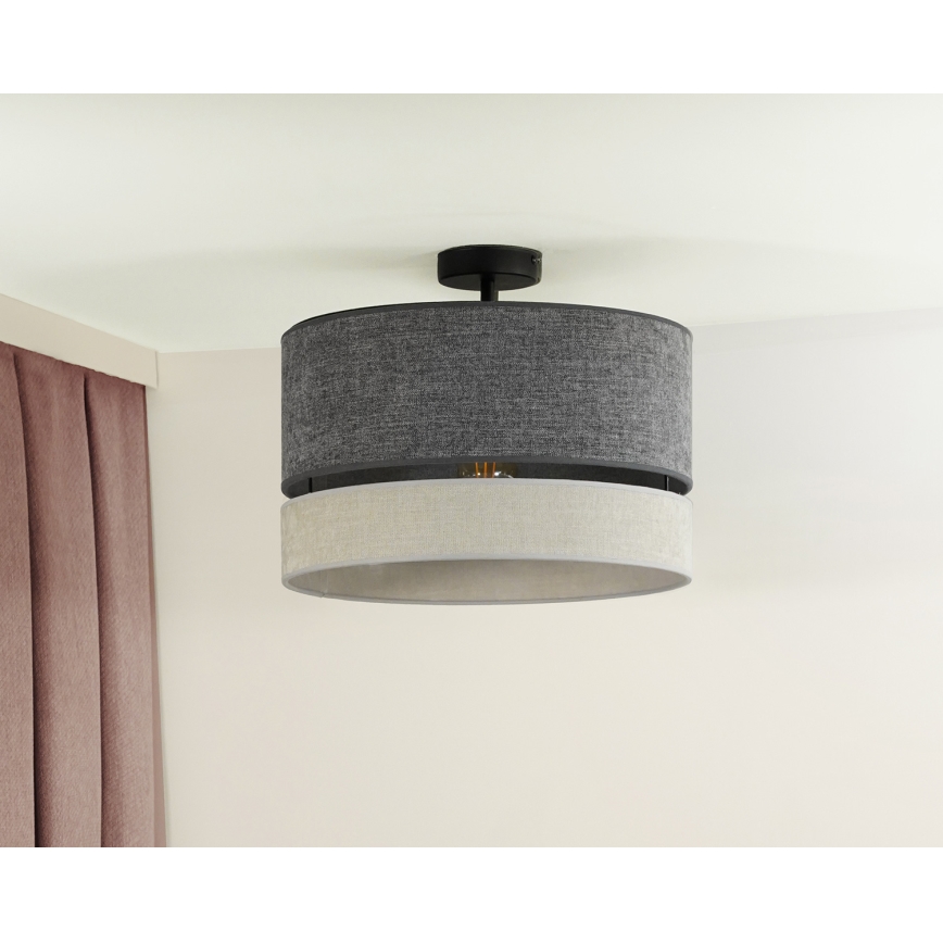 Duolla - Полилей за повърхностен монтаж DOUBLE 1xE27/15W/230V Ø 40 см сив