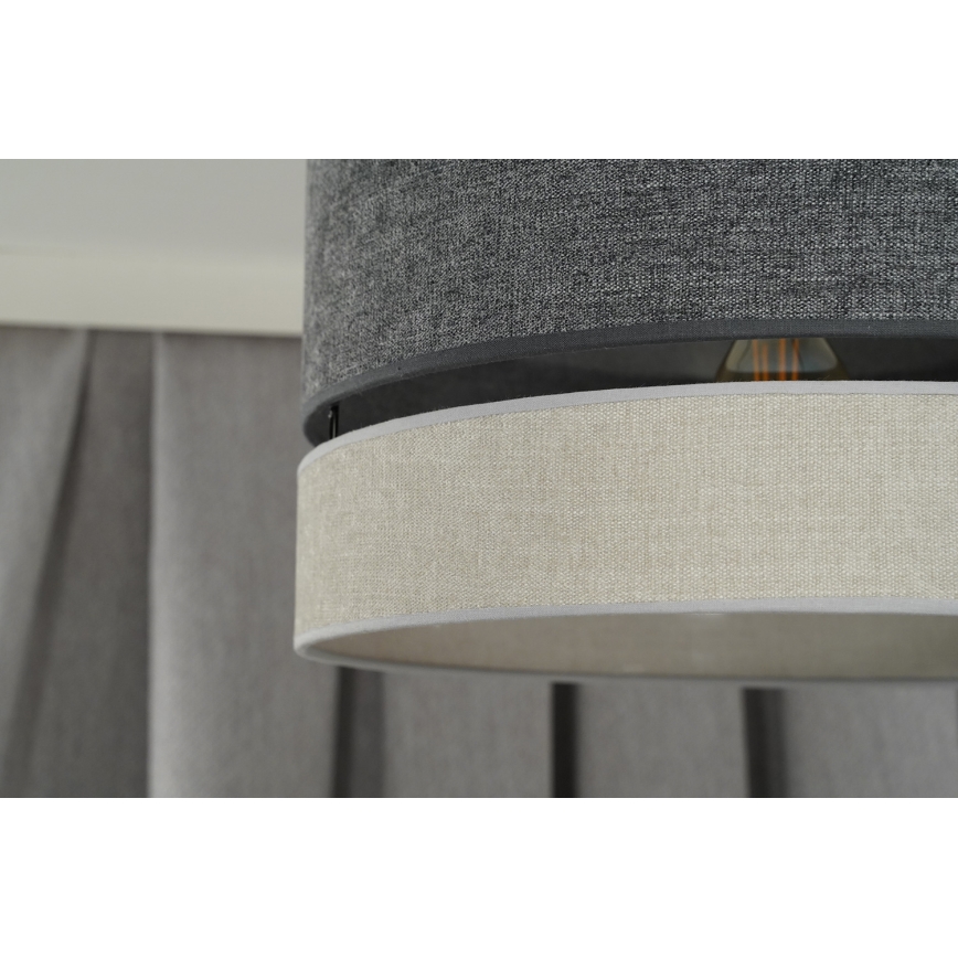 Duolla - Полилей за повърхностен монтаж DOUBLE 1xE27/15W/230V Ø 40 см сив