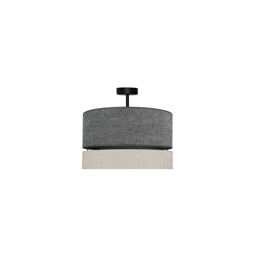 Duolla - Полилей за повърхностен монтаж DOUBLE 1xE27/15W/230V Ø 40 см сив