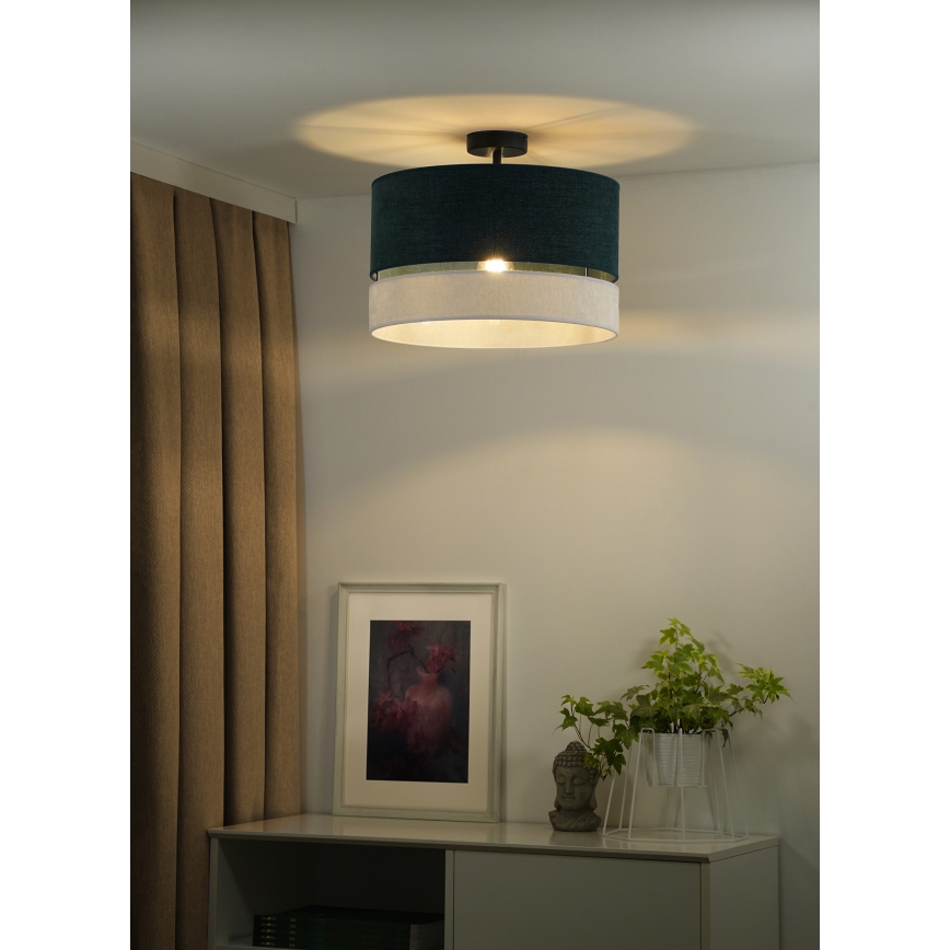 Duolla - Полилей за повърхностен монтаж DOUBLE 1xE27/15W/230V Ø 40 см зелен/сив