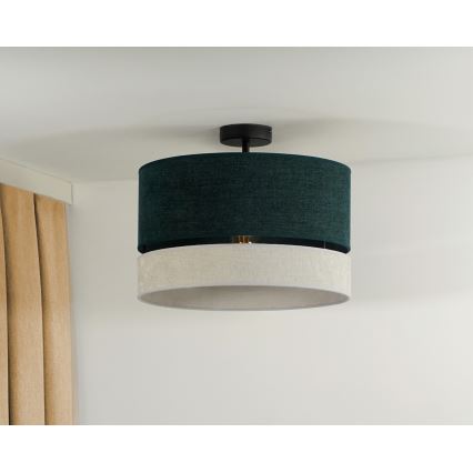 Duolla - Полилей за повърхностен монтаж DOUBLE 1xE27/15W/230V Ø 40 см зелен/сив