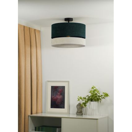 Duolla - Полилей за повърхностен монтаж DOUBLE 1xE27/15W/230V Ø 40 см зелен/сив