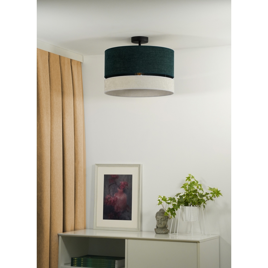 Duolla - Полилей за повърхностен монтаж DOUBLE 1xE27/15W/230V Ø 40 см зелен/сив
