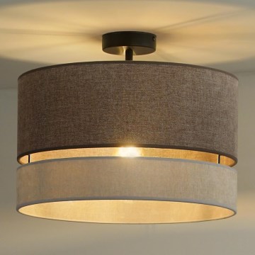 Duolla - Полилей за повърхностен монтаж DOUBLE 1xE27/15W/230V Ø 40 см кафяв/сив