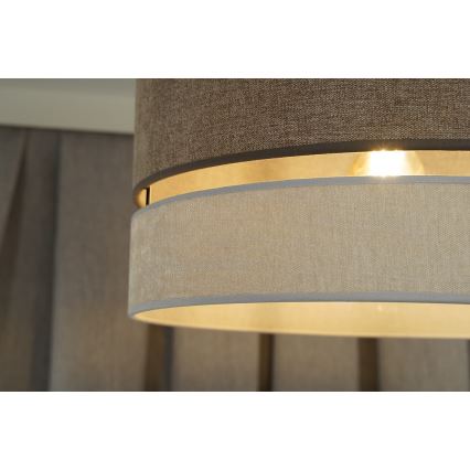 Duolla - Полилей за повърхностен монтаж DOUBLE 1xE27/15W/230V Ø 40 см кафяв/сив