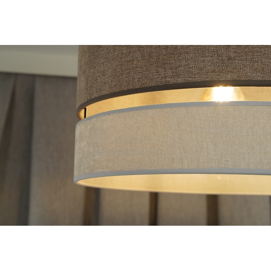 Duolla - Полилей за повърхностен монтаж DOUBLE 1xE27/15W/230V Ø 40 см кафяв/сив