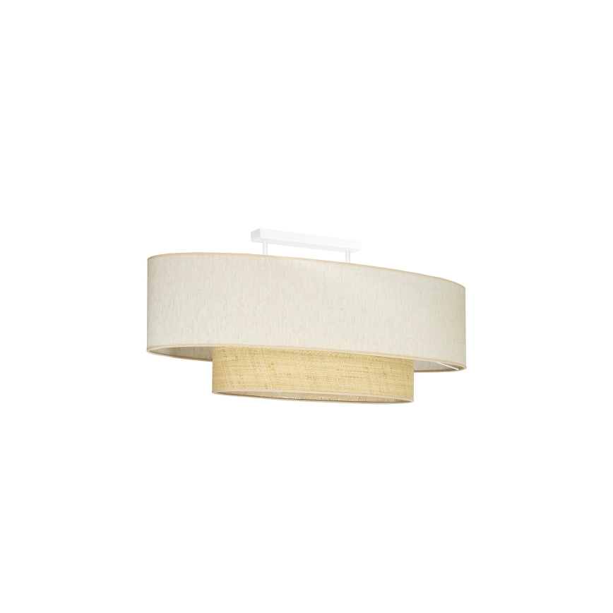 Duolla - Полилей за повърхностен монтаж DOUBLE OVAL NATURE 2xE27/15W/230V кремав/бежов