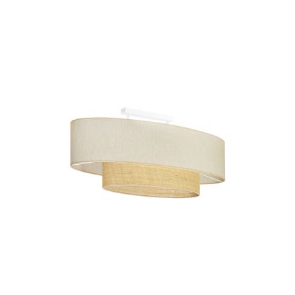 Duolla - Полилей за повърхностен монтаж DOUBLE OVAL NATURE 2xE27/15W/230V кремав/бежов