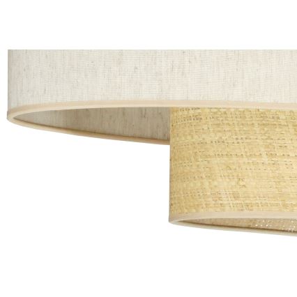 Duolla - Полилей за повърхностен монтаж DOUBLE OVAL NATURE 2xE27/15W/230V кремав/бежов