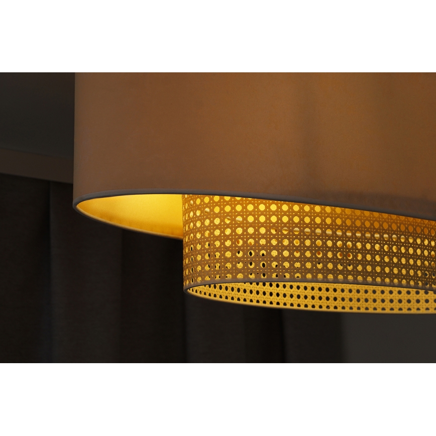 Duolla - Полилей за повърхностен монтаж DOUBLE OVAL RATTAN 2xE27/15W/230V кремав/ратан