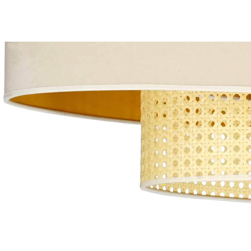 Duolla - Полилей за повърхностен монтаж DOUBLE OVAL RATTAN 2xE27/15W/230V кремав/ратан