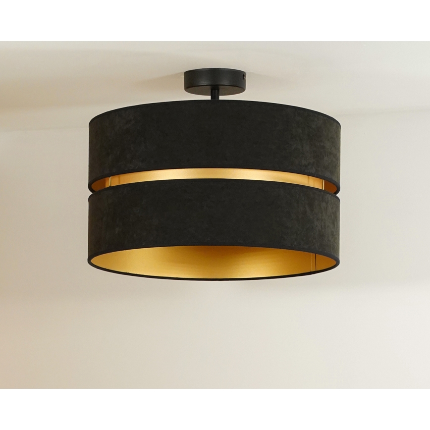 Duolla - Полилей за повърхностен монтаж DUO 1xE27/15W/230V Ø 40 см черен/златист