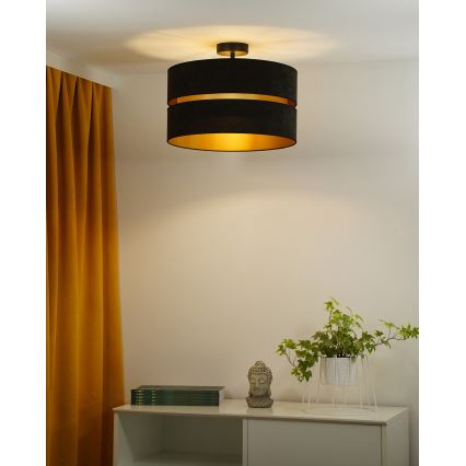 Duolla - Полилей за повърхностен монтаж DUO 1xE27/15W/230V Ø 40 см черен/златист