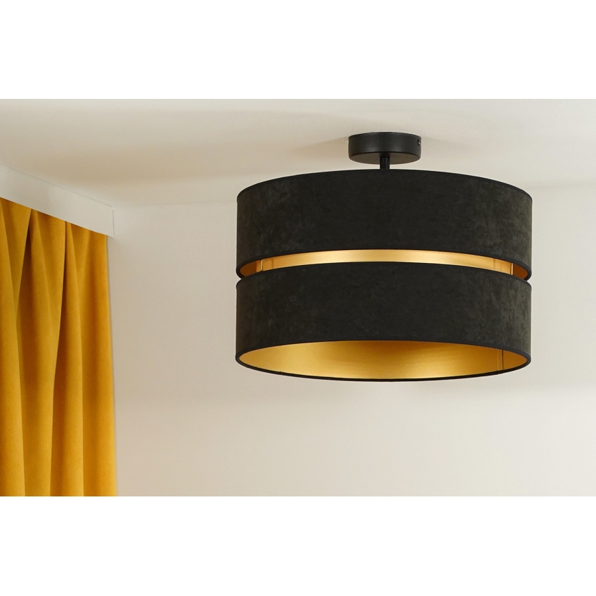 Duolla - Полилей за повърхностен монтаж DUO 1xE27/15W/230V Ø 40 см черен/златист
