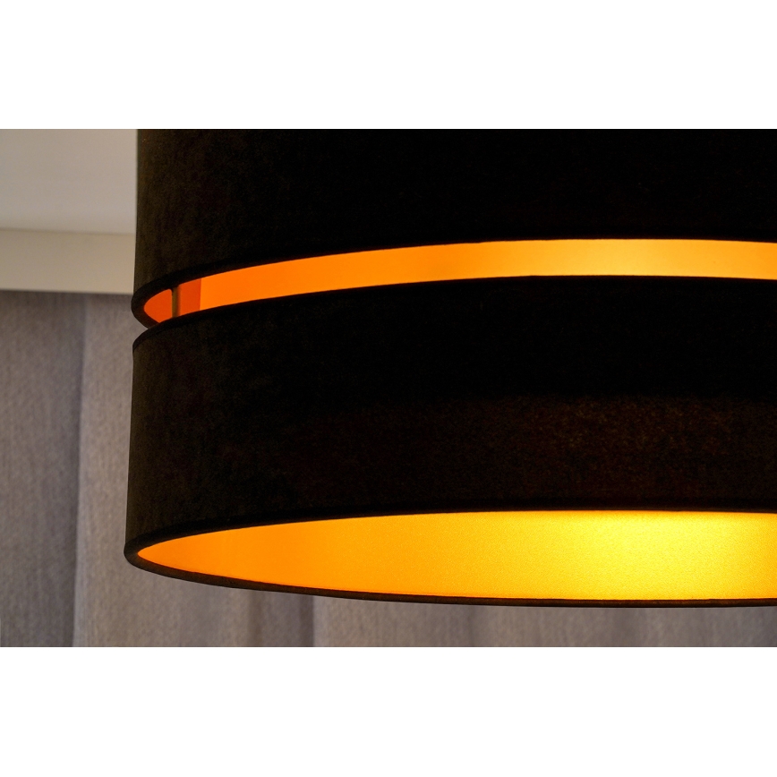 Duolla - Полилей за повърхностен монтаж DUO 1xE27/15W/230V Ø 40 см черен/златист