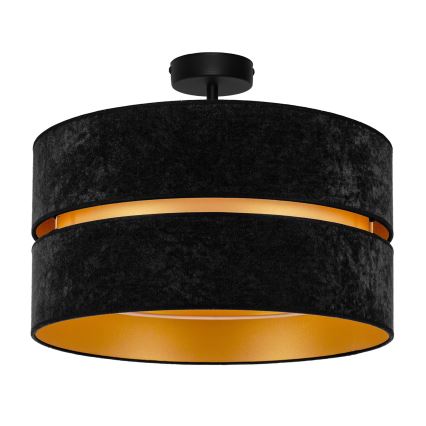 Duolla - Полилей за повърхностен монтаж DUO 1xE27/15W/230V Ø 40 см черен/златист