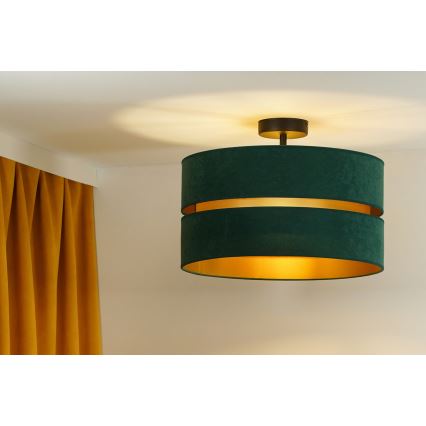 Duolla - Полилей за повърхностен монтаж DUO 1xE27/15W/230V Ø 40 см зелен/златист