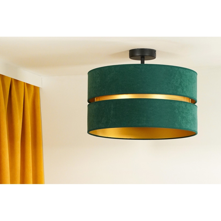 Duolla - Полилей за повърхностен монтаж DUO 1xE27/15W/230V Ø 40 см зелен/златист