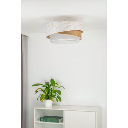 Duolla - Полилей за повърхностен монтаж KOBO 1xE27/15W/230V Ø 45 см бял/златист