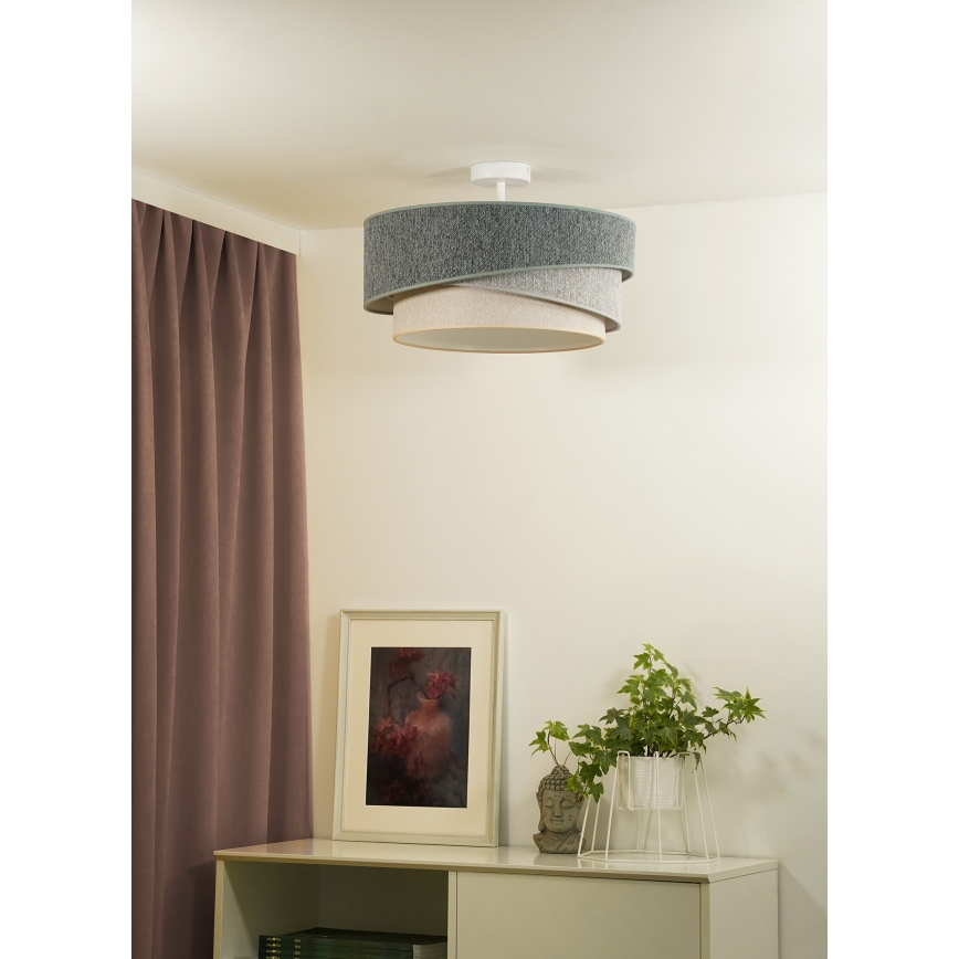 Duolla - Полилей за повърхностен монтаж KOBO ECO RECYCLING 1xE27/15W/230V Ø 45 см зелен/сив/кремав