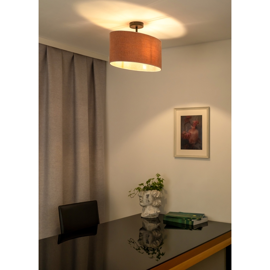 Duolla - Полилей за повърхностен монтаж OVAL 1xE27/15W/230V розов