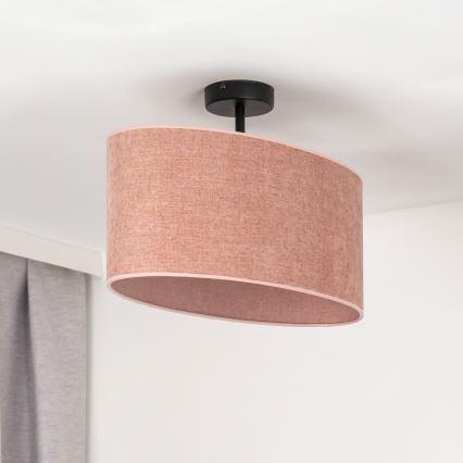 Duolla - Полилей за повърхностен монтаж OVAL 1xE27/15W/230V розов