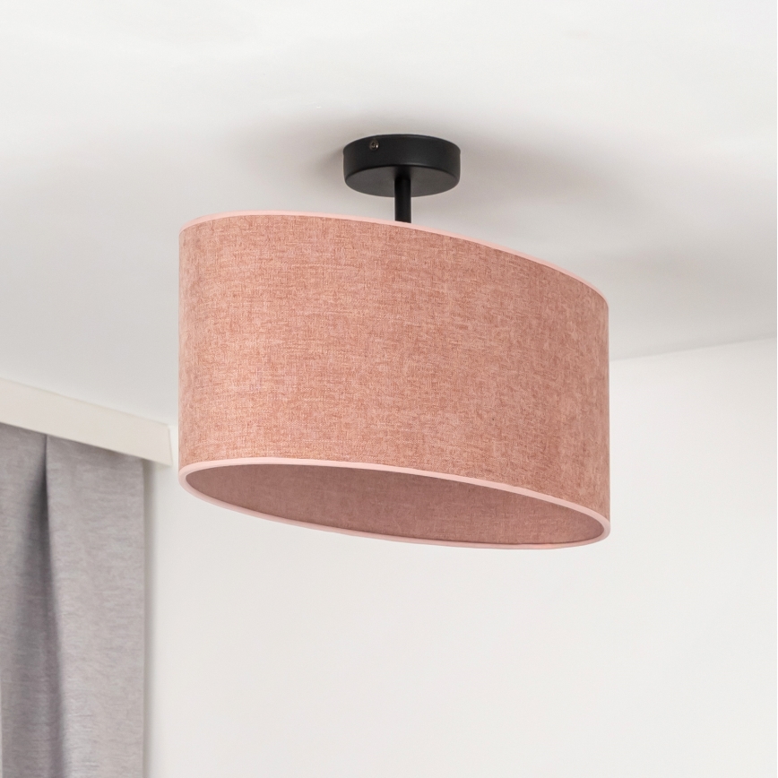 Duolla - Полилей за повърхностен монтаж OVAL 1xE27/15W/230V розов