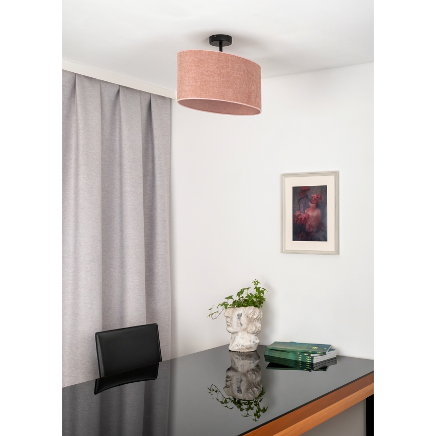 Duolla - Полилей за повърхностен монтаж OVAL 1xE27/15W/230V розов