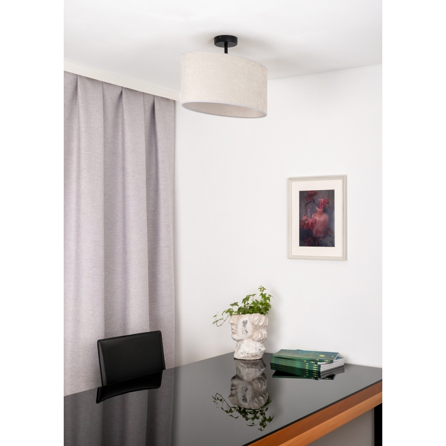 Duolla - Полилей за повърхностен монтаж OVAL 1xE27/15W/230V сив