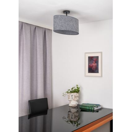 Duolla - Полилей за повърхностен монтаж OVAL 1xE27/15W/230V сив