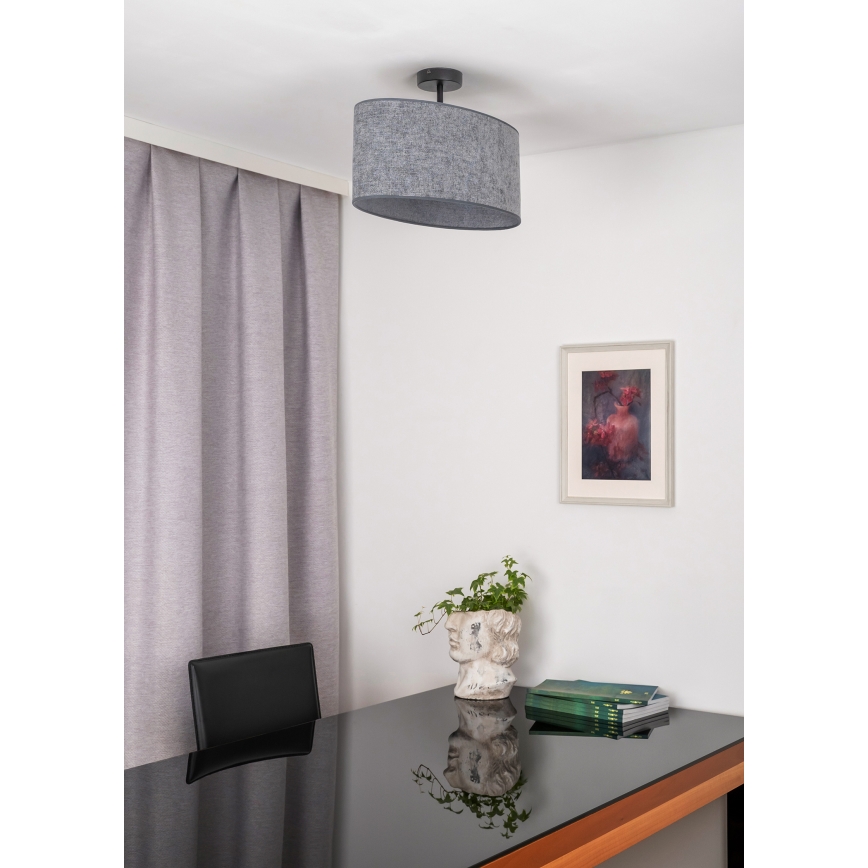Duolla - Полилей за повърхностен монтаж OVAL 1xE27/15W/230V сив