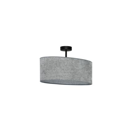 Duolla - Полилей за повърхностен монтаж OVAL 1xE27/15W/230V сив