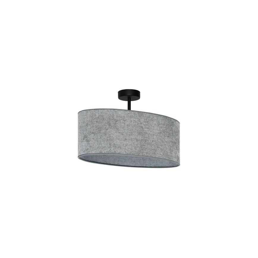 Duolla - Полилей за повърхностен монтаж OVAL 1xE27/15W/230V сив