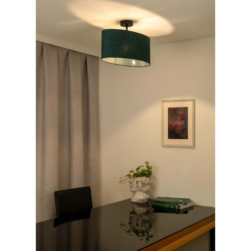 Duolla - Полилей за повърхностен монтаж OVAL 1xE27/15W/230V зелен
