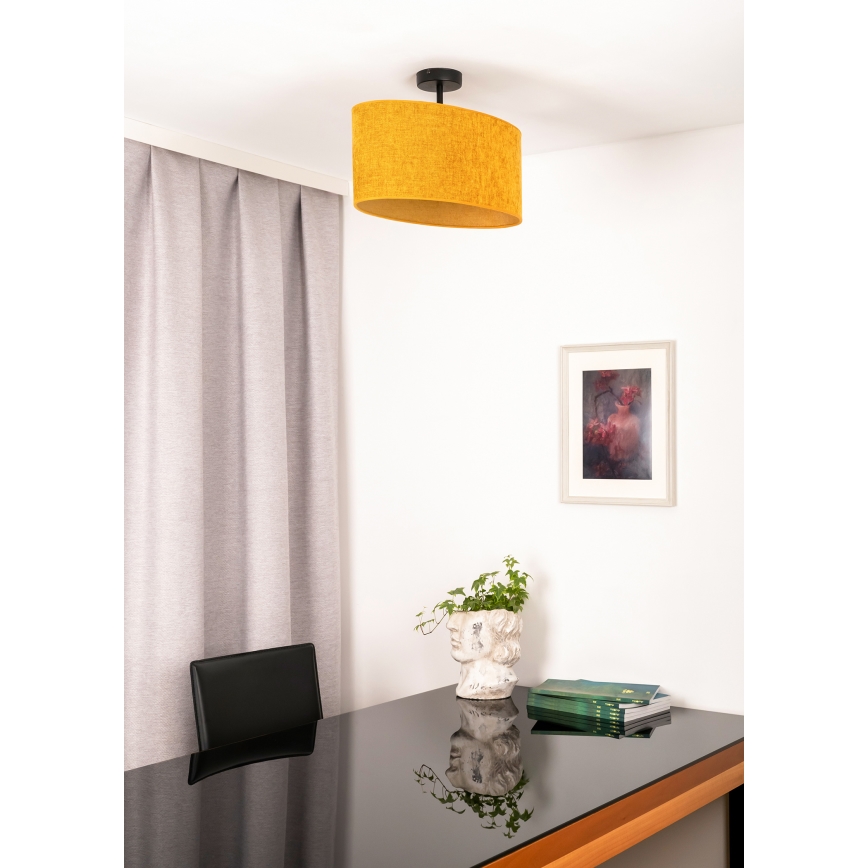 Duolla - Полилей за повърхностен монтаж OVAL 1xE27/15W/230V кафяв