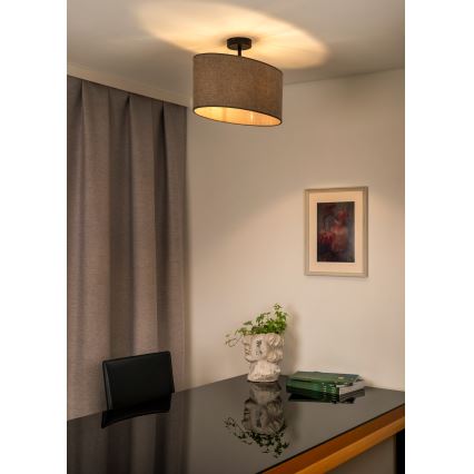 Duolla - Полилей за повърхностен монтаж OVAL 1xE27/15W/230V кафяв
