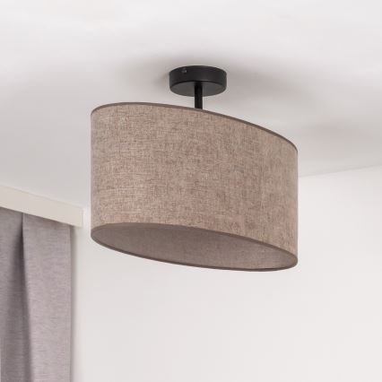 Duolla - Полилей за повърхностен монтаж OVAL 1xE27/15W/230V кафяв