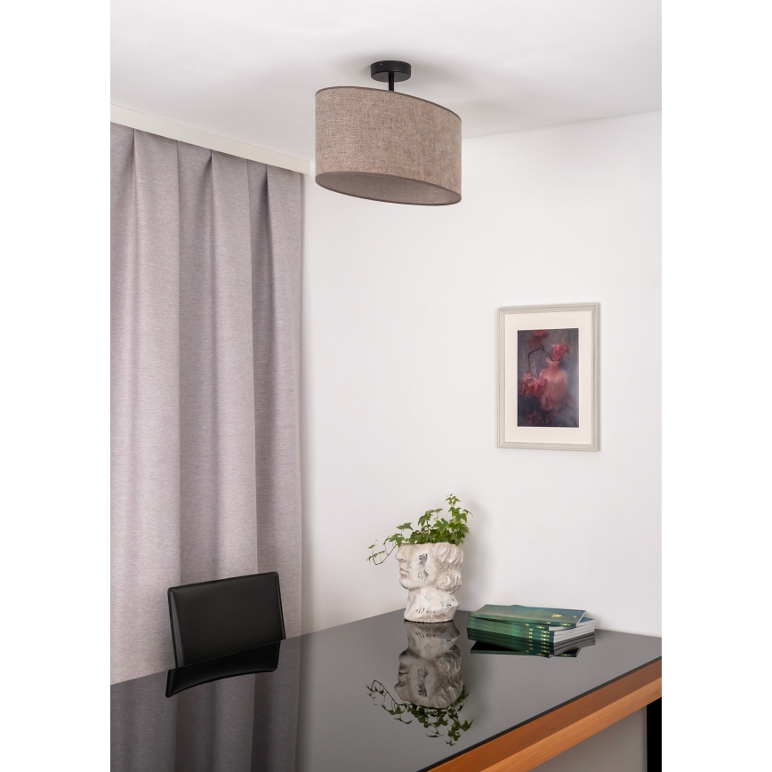 Duolla - Полилей за повърхностен монтаж OVAL 1xE27/15W/230V кафяв
