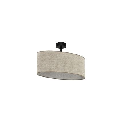 Duolla - Полилей за повърхностен монтаж OVAL 1xE27/15W/230V кафяв