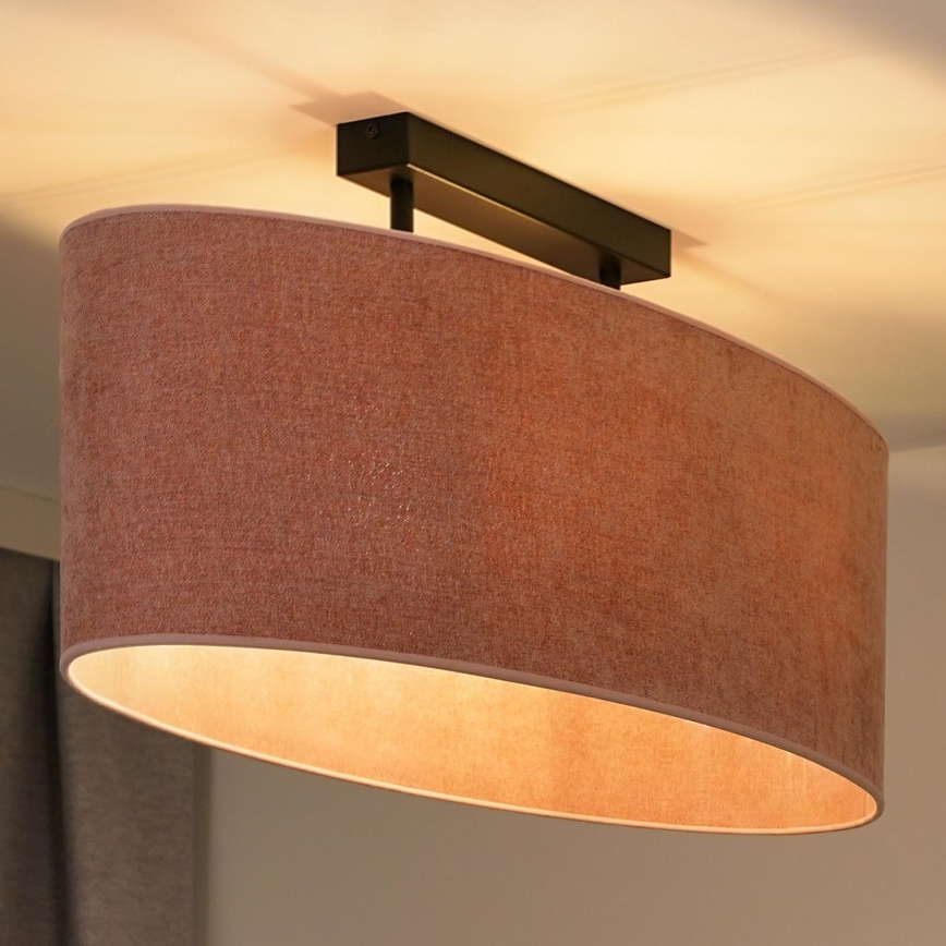 Duolla - Полилей за повърхностен монтаж OVAL 2xE27/15W/230V розов
