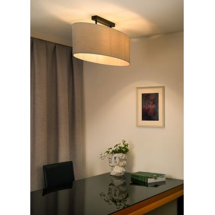 Duolla - Полилей за повърхностен монтаж OVAL 2xE27/15W/230V сив