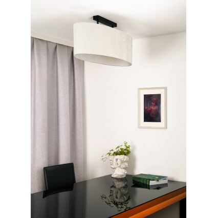 Duolla - Полилей за повърхностен монтаж OVAL 2xE27/15W/230V сив