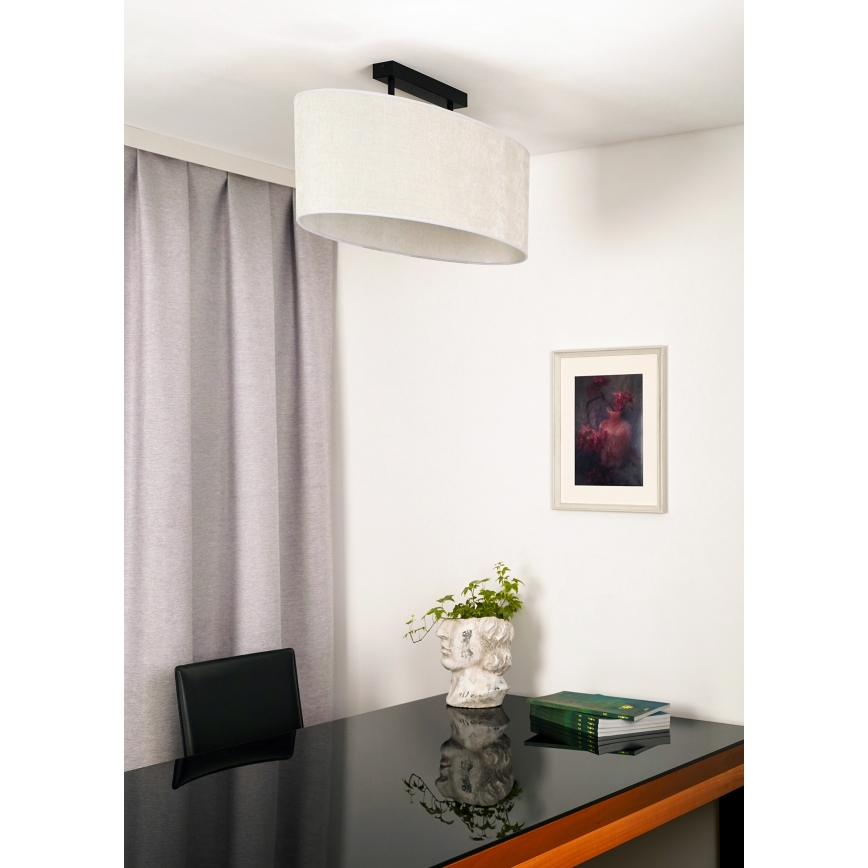 Duolla - Полилей за повърхностен монтаж OVAL 2xE27/15W/230V сив