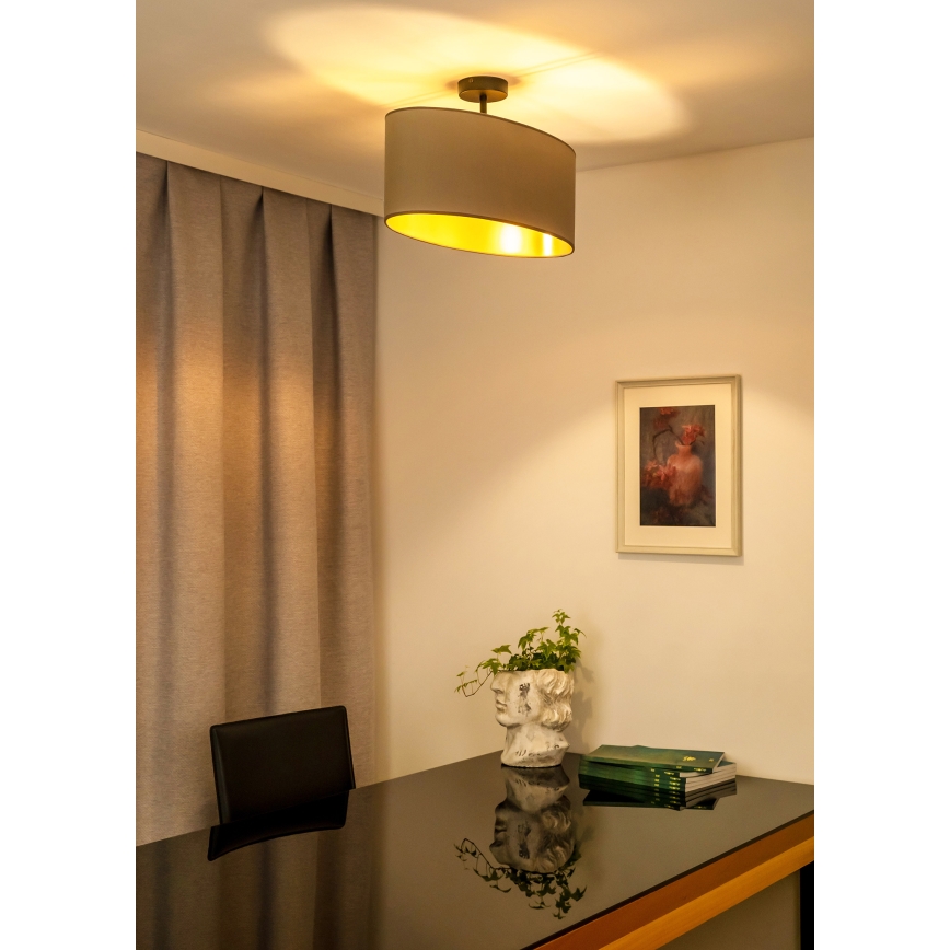 Duolla - Полилей за повърхностен монтаж OVAL VEGAN 1xE27/15W/230V бежов